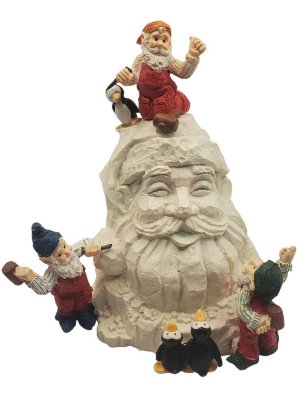 House Of Lloyd Santa & Gnome Figurine With Penguins Whimsical Christmas Décor Ar